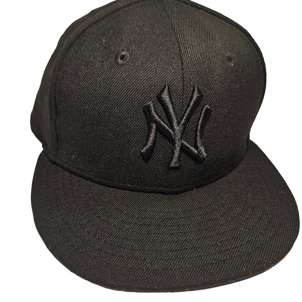 New York Yankees New Era 59Fifty Fitted Cap Hat Size 7 1/2 Black Mens